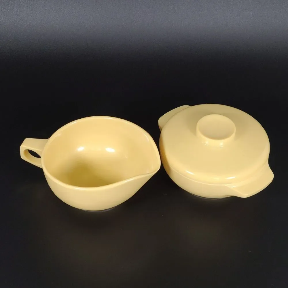 Vintage‎ Harmony House Catalina Melmac Yellow Cream Sugar Set